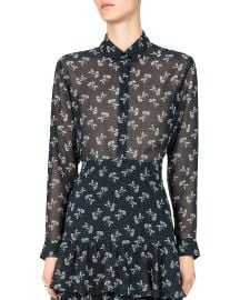 The Kooples Bloom Sheer Floral-Print Shirt at Bloomingdales